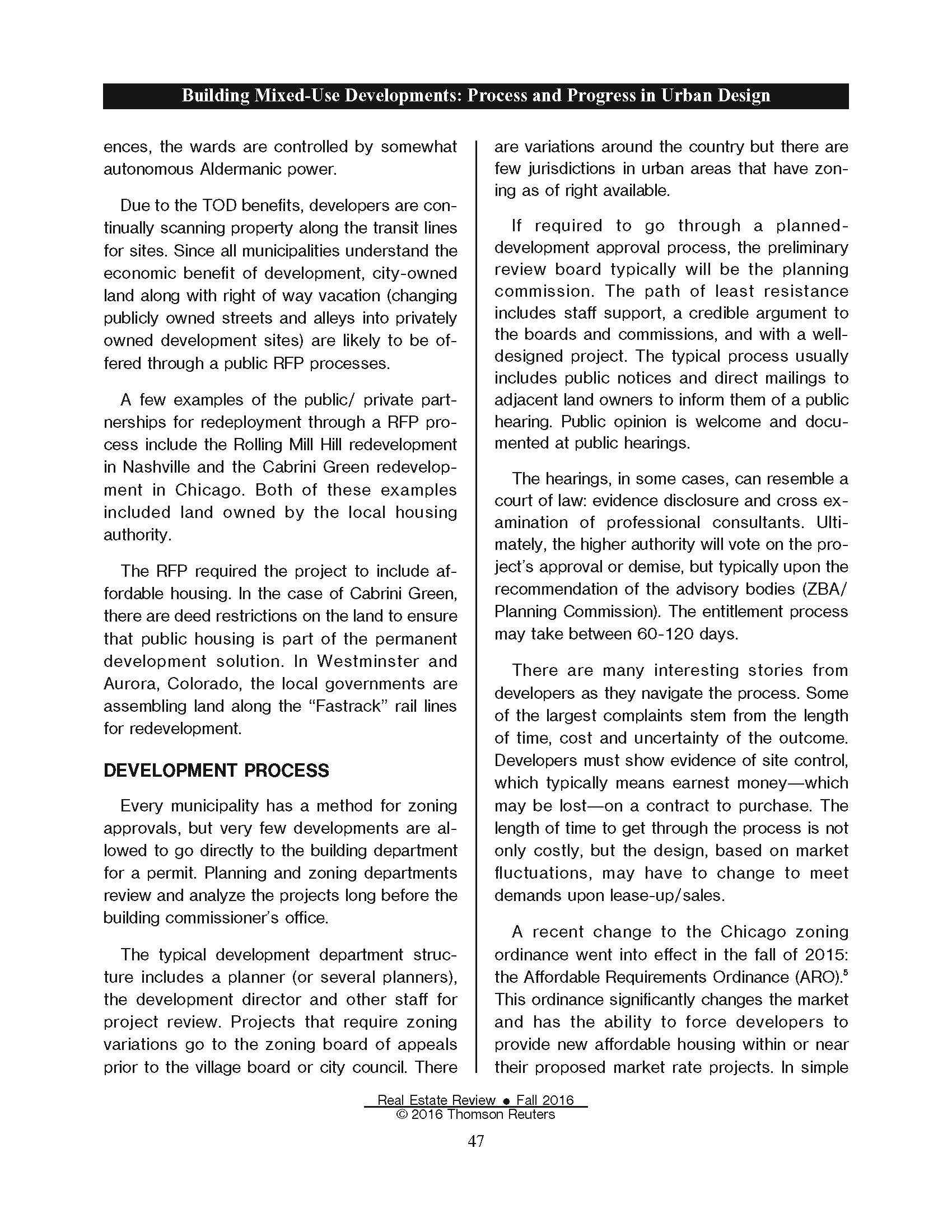 Real Estate Review (Building Mixed-Use Developments Process and Progress in Urban Design) 0916_Page_13